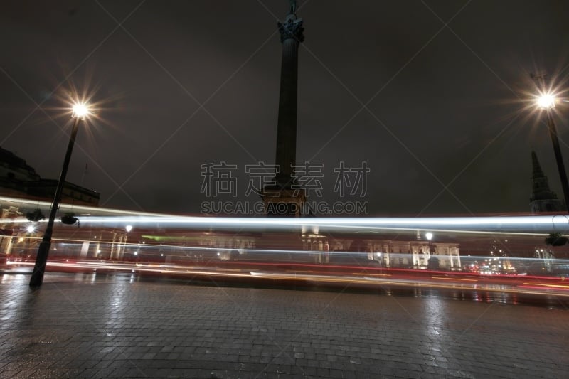 特拉法加广场,伦敦,纪念碑,旅游目的地,水平画幅,夜晚,广场,纳尔逊纪念柱,纳尔逊,国际著名景点