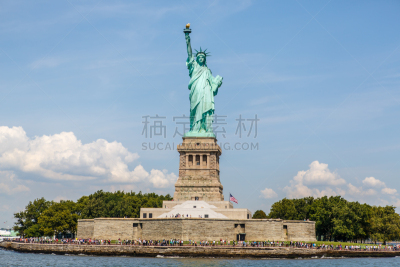 自由女神像,埃利斯岛,纪念碑,美国,旅游目的地,水平画幅,建筑,纽约港,符号,人体