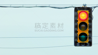 红绿灯,红色,红灯,道路信号灯,天空,美国,水平画幅,交通标志,无人,蓝色