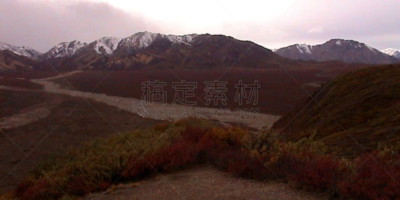 丹那利国家公园,麦金利峰,阿拉斯加,水平画幅,秋天,无人,全景,户外,摄影