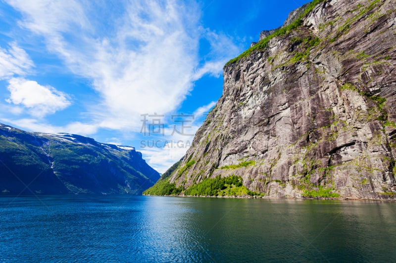 杰兰格,盖伦格峡湾,挪威,水,天空,美,公园,水平画幅,云,无人