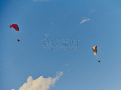 云,天空,降落伞,青绿色,高崖跳伞,风险,运动,一个物体,极限运动,风