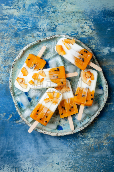 素食,椰子,西番莲,夏天,健康食物,小吃,芒果,烤的,椰子奶油蛋糕