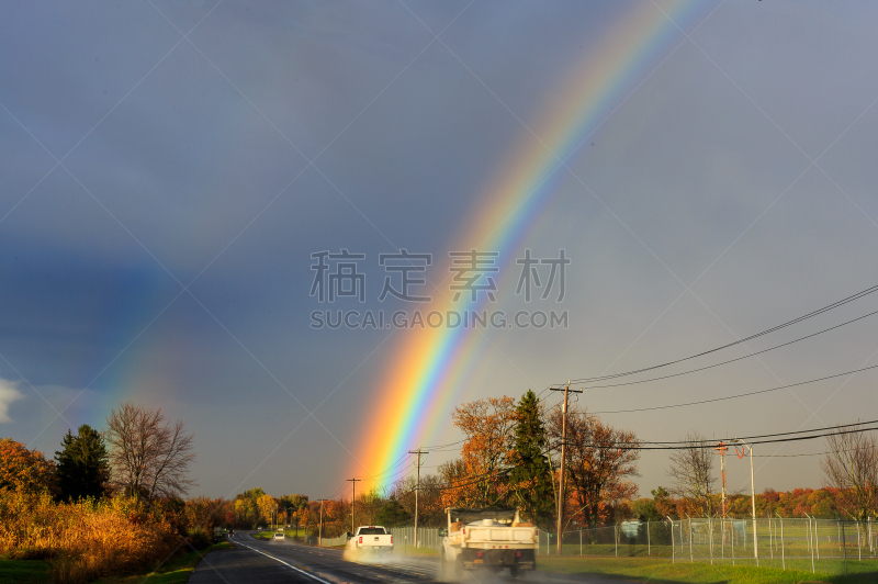 山,秋天,彩虹,哈德森谷,在上面,波克谢尔,纽约,天空,美国,水平画幅