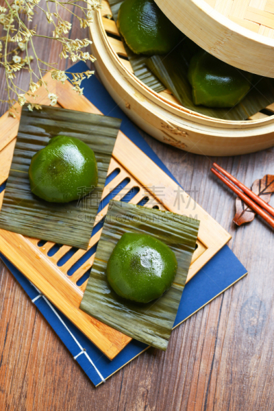 传统,食品,饭团,清明节,绿色,球体,米,蒸菜,填塞料,南