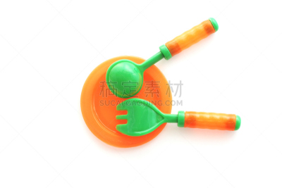 塑胶,玩具,餐具,白色背景,厨房器具,背景分离,一个物体,橙色,汤匙,图像