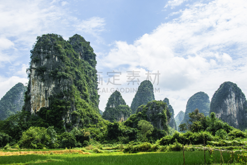 喀斯特,山脉,风景,法明顿山,桂林山水,天空,水平画幅,高视角,林区,岩层