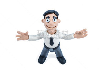 男商人,儿童游戏陶土,向上看,高视角,智慧,套装,经理,男性,仅男人,仅成年人