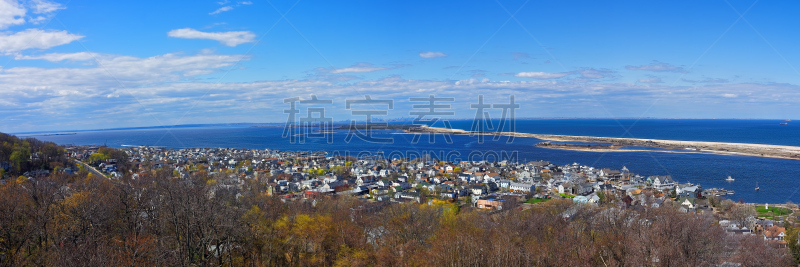 纽约,桑迪胡克,全景,海洋,天空,水平画幅,工业船,无人,海港,货运