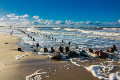 波罗的海,海滩,破浪堤,水,天空,暴风雨,水平画幅,云,无人,户外