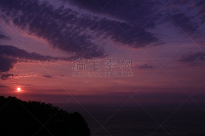 室兰,北海道,斗篷,海岬,水平画幅,无人,蓝色,日本,色彩渐变,太阳