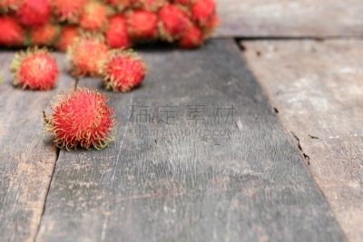 红毛丹,清新,木制,水果,甜食,背景,合趾猴,果园,水平画幅