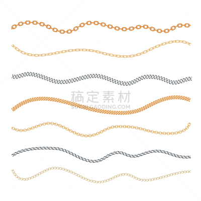 时尚,白色,黄金,银色,链,分离着色,可爱的,不锈钢,华丽的,安全