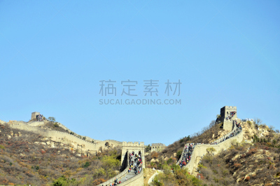 长城,水平画幅,枝繁叶茂,墙,无人,户外,过去,genghis khan,非凡的,国际著名景点