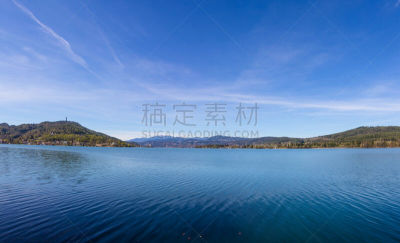 湖,玛丽亚沃尔特,全景,看风景,水,天空,水平画幅,无人,户外,克拉根福特