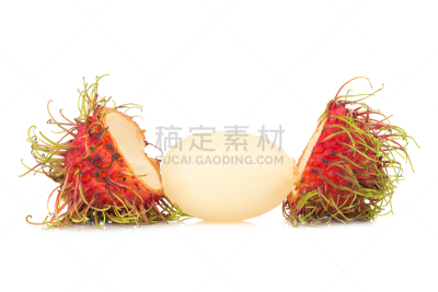 红毛丹,水果,分离着色,白色背景,水平画幅,无人,生食,维生素,泰国,开着的