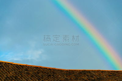 天空,蓝色,彩虹,波帕扬,自然,瓦,哥伦比亚,水平画幅,橙色,无人