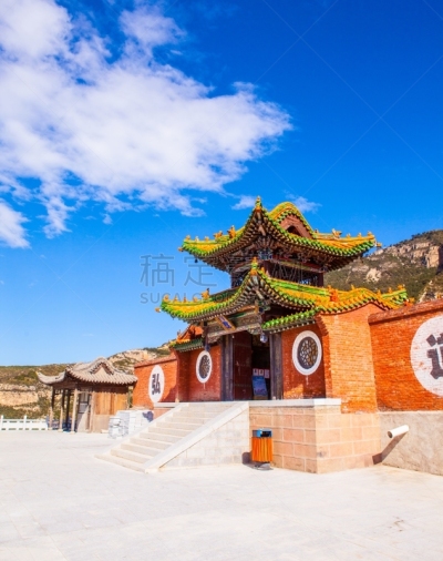 衡山,道教,寺庙,山,北,非凡的,大同,山西省,垂直画幅,无人