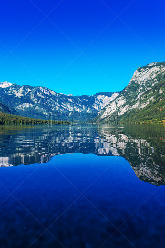lake bohinj,斯洛文尼亚,朱利安,垂直画幅,水,无人,早晨,夏天,户外,淡水