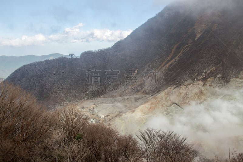 富士山,日本,火山,居住区,大涌谷,富士箱根伊豆国立公园,硫磺,空中缆车,2016,熔岩