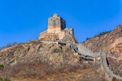了望塔,围墙,非凡的,天空,古代文明,石墙,水平画幅,形状,山,无人