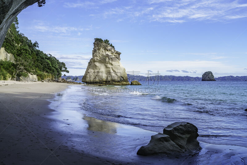 cathedral cove,新西兰,洞穴,科罗曼德尔半岛,看风景,水,沙子,岩层,夏天,拱门