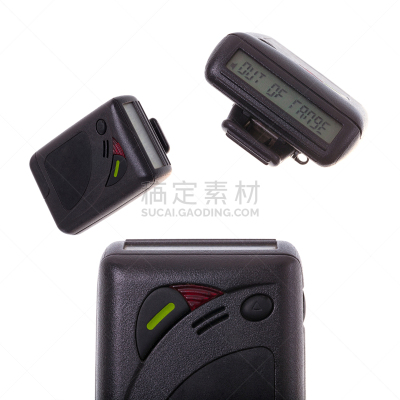 白色背景,呼机,无人,塑胶,背景分离,方形画幅,黑色,开始按钮,警报按钮,全球通讯