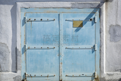 蓝色,门,蜡笔画,把手,正面视角,白灰泥,古董,外立面,水平画幅,墙