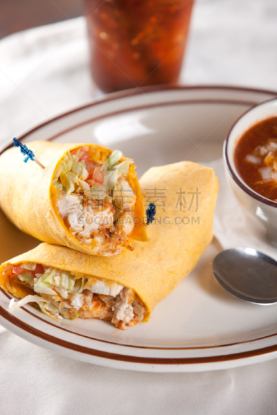 辣椒,饮食,三明治包,碗,鸡肉,垂直画幅,留白,无人,膳食,饮料