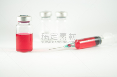 健康保健,红色,液体,小瓶,注射器,概念,水平画幅,无人,玻璃