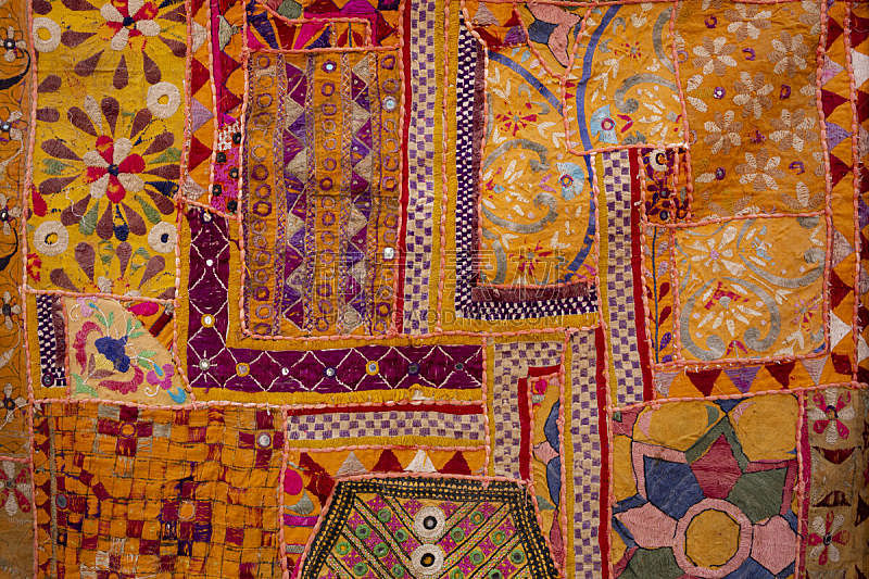 拼缝物,地毯,拉贾斯坦邦,印度次大陆人,亚洲,披肩,纺织品,复古风格,现代,古董