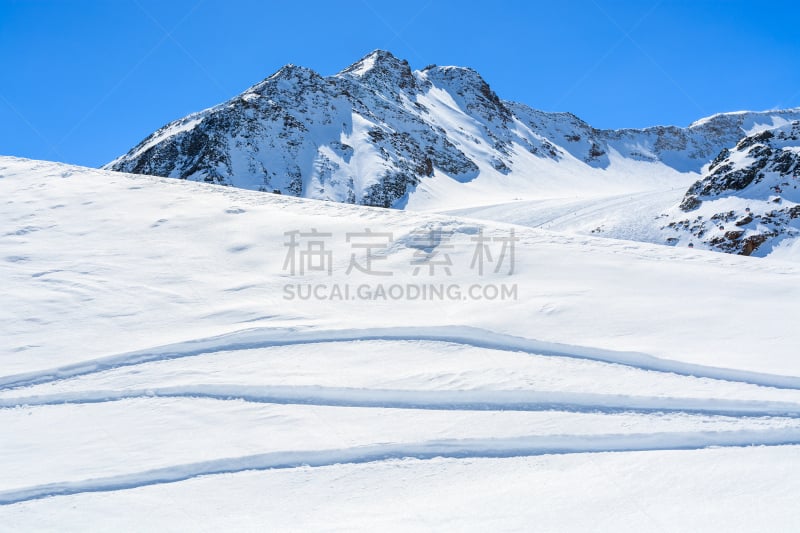 雪,奥地利,阿尔卑斯山脉,滑雪痕,滑雪场,清新,天空,度假胜地,休闲活动,水平画幅