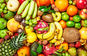 水果,背景,水平画幅,无人,椰子,生食,维生素,橙子,柠檬,甜点心