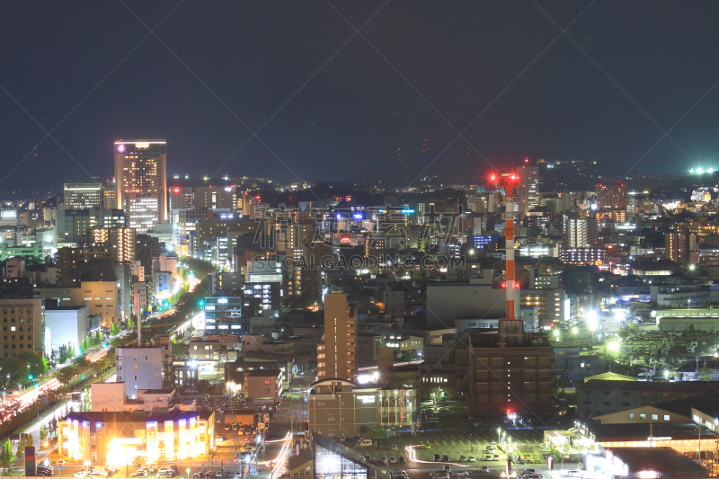 日本,夜晚,金泽,都市风景,水平画幅,无人,亚洲,城市,摄影,旅游