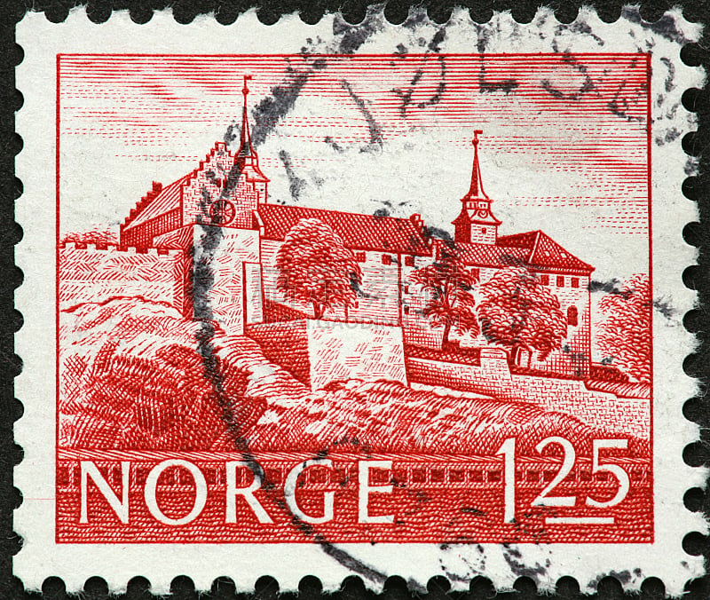 教堂,水平画幅,建筑,无人,挪威,古典式,邮票,摄影