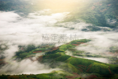 风景,青山山脉,雨季,顶部,云,巴岳山,休眠火山,山梨县,峭壁,长野县
