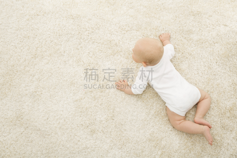 米色,地毯,毯子,婴儿,新生儿,儿童,视角,背景聚焦,爬