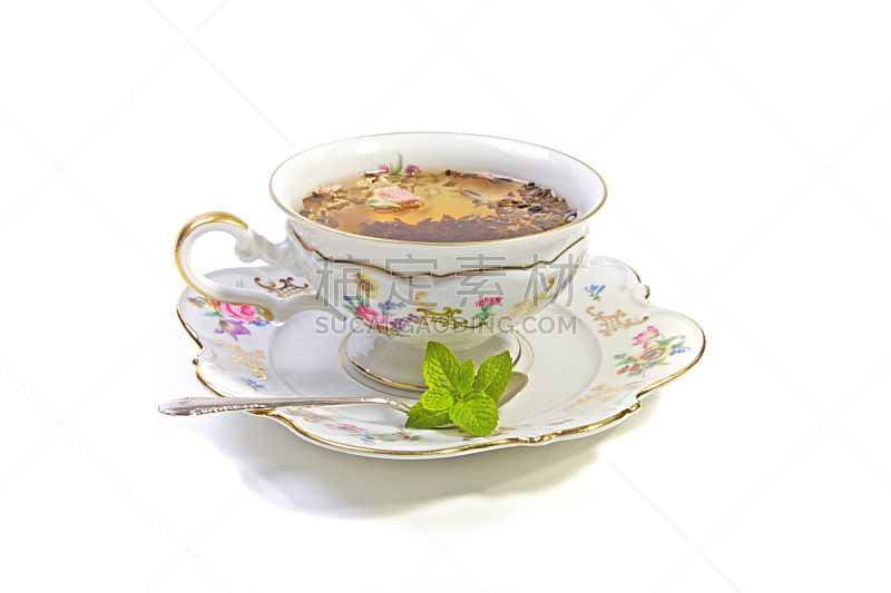 下午茶,茶杯,手工着色,茶匙,水平画幅,银色,无人,茶碟,早晨,玫瑰