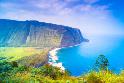 海洋,看风景,哈玛库亚海岸,威毕欧山谷,夏威夷大岛,观测点,水,天空,高视角,枝繁叶茂