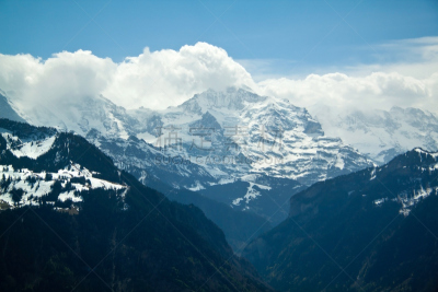 山,阿尔卑斯山脉,地形,欧洲,瑞士,在上面,天空,水平画幅,雪,无人