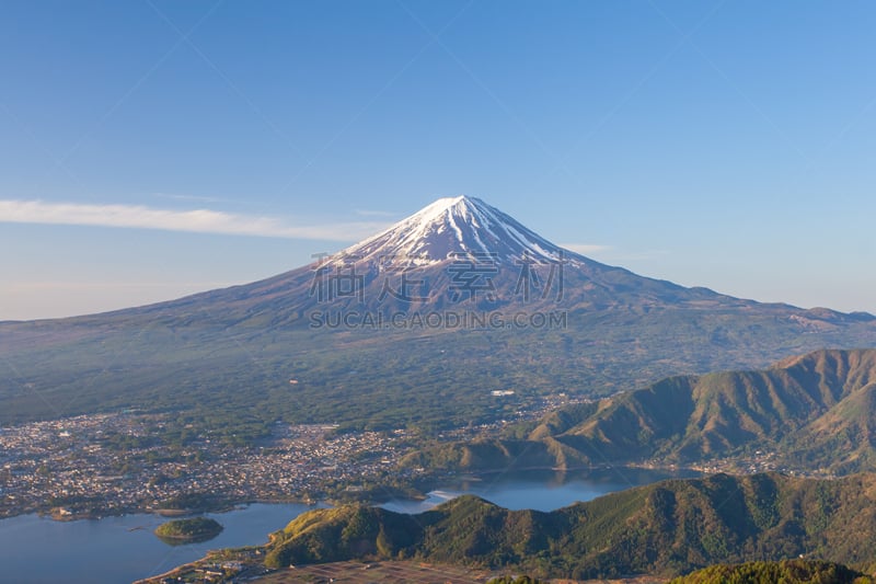 富士山,山,河口湖,富士河口湖,自然,水平画幅,雪,无人,蓝色,日本