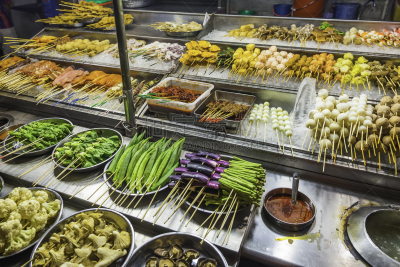 吉隆坡,马来西亚,街头食品,夜晚,货摊,美味,阿罗街,武吉免登,马来西亚的食物,夜市