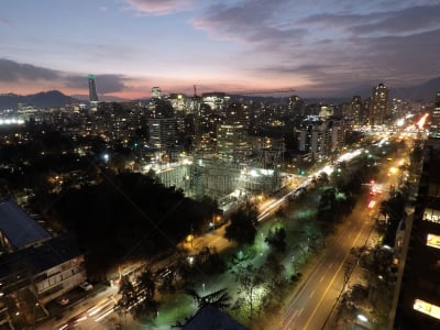 夜晚,城市,智利,圣地亚哥德古巴,儿童小夜灯,天空,水平画幅,地形,建筑,无人