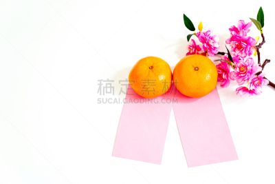 春节,橙子,桔子,平铺,背景,红色,白色背景,商务,铸锭,泰国