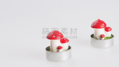 烛光,水平画幅,圆锥,茶蜡,有毒生物体,苔藓,毒蝇菇,背景分离,乡村风格,影棚拍摄