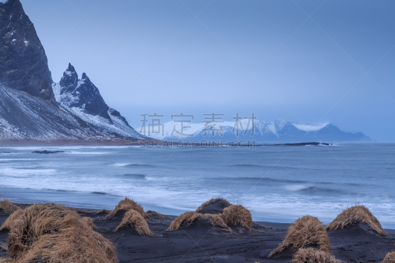 冰岛国,海岸线,南,水,水平画幅,沙子,雪,无人,火山地形,大西洋