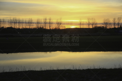 瓦沙加海滩滩,加拿大,安大略省,非都市风光,水平画幅,橙色,地形,无人,城市天际线,早晨