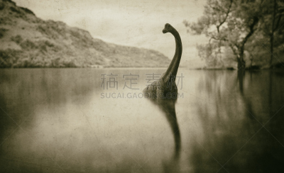 尼斯湖水怪,水,颈,旅游目的地,水平画幅,地形,无人,湖,蛇颈龙,已灭绝生物