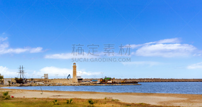 渡轮码头,灯塔楼,老港,水,克里特岛,水平画幅,无人,海港,长柄镰刀,戈登海港