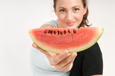西瓜,美,留白,体型,水平画幅,健康,特写,仅成年人,活力,青年人